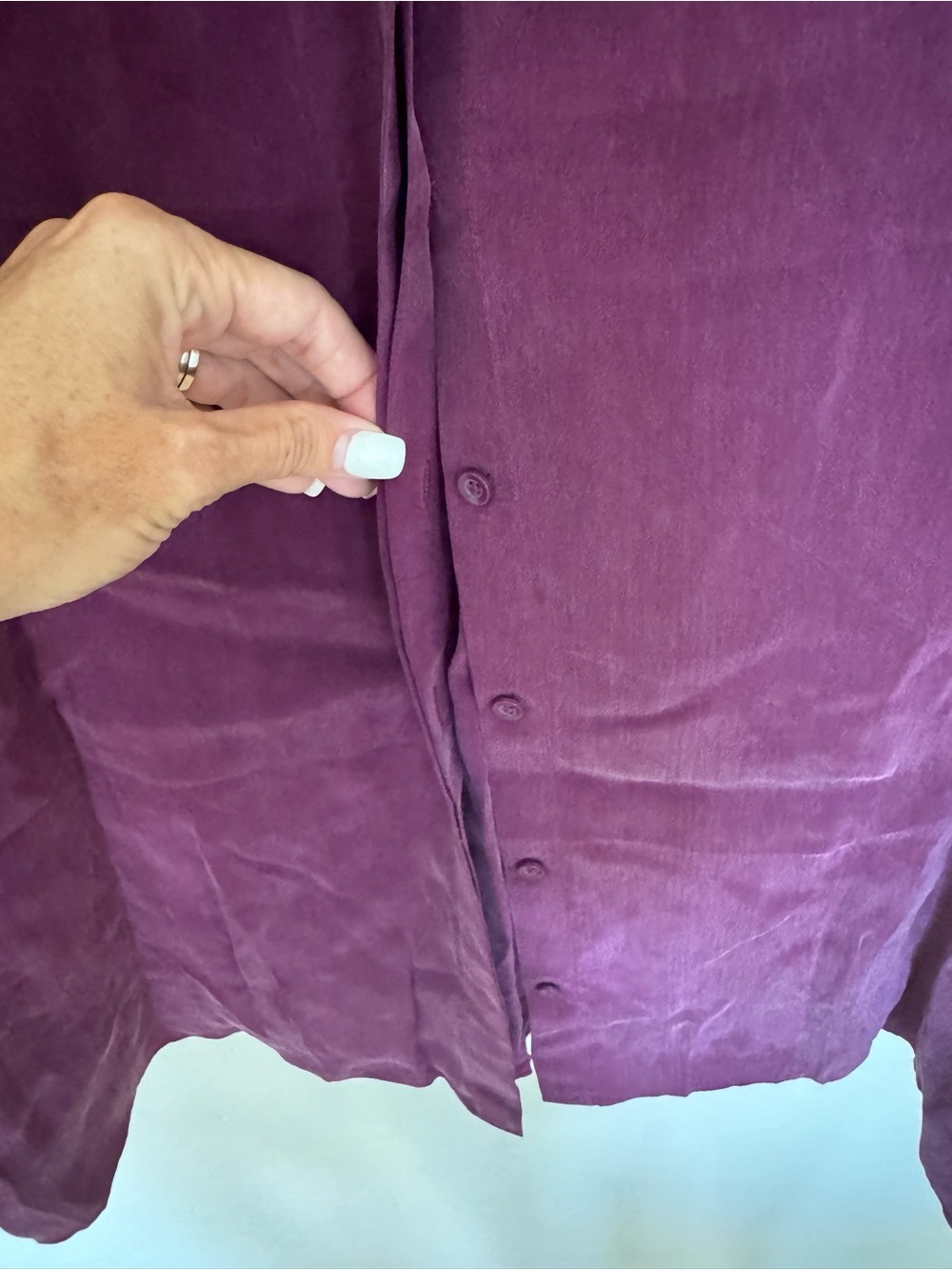 Alice + Olivia Jem Puff-Sleeve Shirt Dress Boysenberry Purple Cupro - Picture 8 of 14